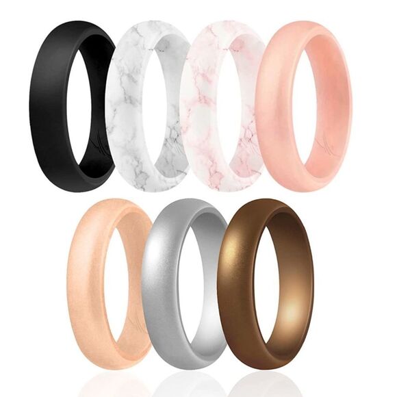 NWT Wool + Pepper Co. Silicone Wedding Ring Bridal Set (7 ring set) - Picture 1 of 3